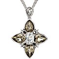 Silvertone Glass and Crystal Necklace