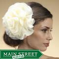 Bow Clippeez 2 Envy Silk and Tulle Rose Bridal Hair Clip