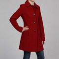Anne Klein Women's Bright Red Wool Coat FINAL SALE