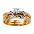 10k Gold Two-Tone Diamond Accent Wedding Ring Set (I-J, I2-I3)