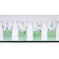 Mouth-blown Monet Green 12-oz Glasses (Set of 4) 