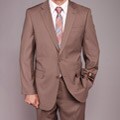Giorgio Fiorelli Men's Taupe Pinstripe 2-button Suit