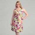 Jessica Howard Women's Plus Size Printed Cotton Dress
