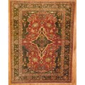 Afghani Hand-knotted Oushak Vegetable Dye Burgundy/ Green Wool Rug (8'10 x 11'5)