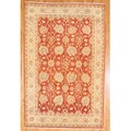 Afghani Hand-knotted Oushak Vegetable Dye Rust/ Ivory Wool Rug (6'1 x 9'5)