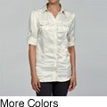 Last Kiss Women's Two-pocket Roll-up Sleeves Shirt
