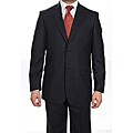 Ferrecci Men's Black Checkered Two-button Suit