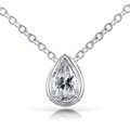 14k White Gold 1/4ct TDW Diamond Solitaire Necklace (H-I, I1-I2)