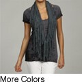 Elan Women's Graphic-print Fringed Scarf Top