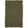 Hand-tied Pelle Green Leather Shag Rug (2'6 x 4'2)
