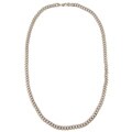 Platifina Men's Sterling Silver 30-inch Cuban Link Chain Necklace