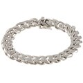 Platifina Sterling Silver 8.5-inch Men's Cuban Link Bracelet