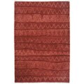 Nepalese Hand-knotted Red Ric Rac Wool Rug (2'6 x 10')
