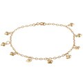 Caribe Gold 14k over Sterling Silver Dangling Heart Anklet