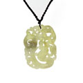 Jade Dragon and Tiger Cotton Necklace (China)