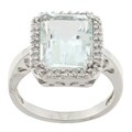 10k White Gold Aquamarine and 1/5ct TDW Diamond Ring (J-K, I1-I2)