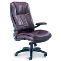 Mayline Burgundy Leather High-Back Swivel/Tilt Executive Office Chair