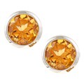 Sterling Silver Round-cut Citrine 7-mm Stud Earrings