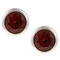 Sterling Silver Round-cut Garnet 7-mm Stud Earrings