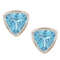 Sterling Silver Trillion-cut Blue Topaz 7-mm Stud Earrings