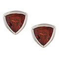 Sterling Silver Trillion-cut Garnet 7-mm Stud Earrings