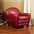 Oversized Ruby Red Leather Club Chair