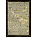Nepalese Hand-knotted Grey Jardin Wool Rug (2' x 3')