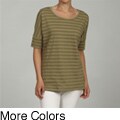 Larsen Women's Elbow Sleeve Shadow Stripe Top