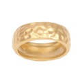 14k Gold Overlay Hammered Rounded Edge Wedding-style Band