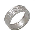 Silvertone Hammered Nugget Finish Band