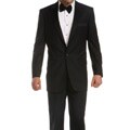 Ferrecci Men's Black Peaked Lapel Tuxedo