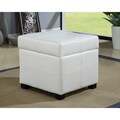White Leatherette Uma Storage Cube