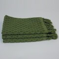 All Over Dot Sage Green Cotton Finger Tip Towels (Set of 3)