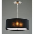 Altea Black Shade 3-light Satin Nickel Pendant Chandelier