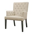 Solana Natural Beige Linen Modern Dining Chair