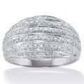 Isabella Platinum over Silver 1/6ct TDW Diamond Dome Ring (G-H, I2-I3)