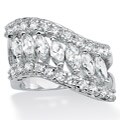 Ultimate CZ Platinum over Silver Cubic Zirconia Ring