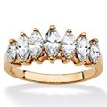 Ultimate CZ 10k Gold Marquise-Cut Cubic Zirconia Ring