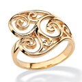 Toscana Collection Gold over Silver Heart Scroll Ring