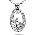 10k White Gold Diamond Accent Mother and Baby Necklace (I-J, I1-I2)