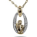 10k Yellow Gold Diamond Accent Mother and Baby Necklace (I-J, I1-I2)