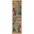 Hand-tufted Eastern Khaki Green Wool Rug (2' x 8')