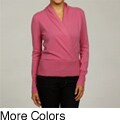 Oliver & James Women's Cashmere Surplice Faux Wrap Sweater FINAL SALE