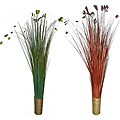Artificial Red and Green Star Flower Grass (Set of 2)