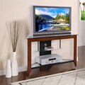 Medium Cherry and Black 42-inch Corner TV Stand