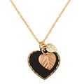 Black Hills Gold Black Powder-coated Brass Heart Necklace