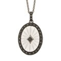 MARC Sterling Silver White Sunray Crystal and Marcasite Necklace