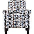 Portfolio Hyde Brown Wavy Leaf Transitional Arm Chair