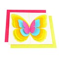 Set of 6 Lokta Paper 3D Jaune Magic Butterflies Note Cards (Nepal)