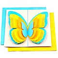 Set of 6 Lokta Paper 3D Blue Magic Butterflies Note Cards (Nepal)